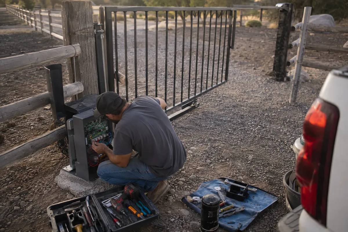 Automatic Gate Repair underway on a property in Jerome, ID