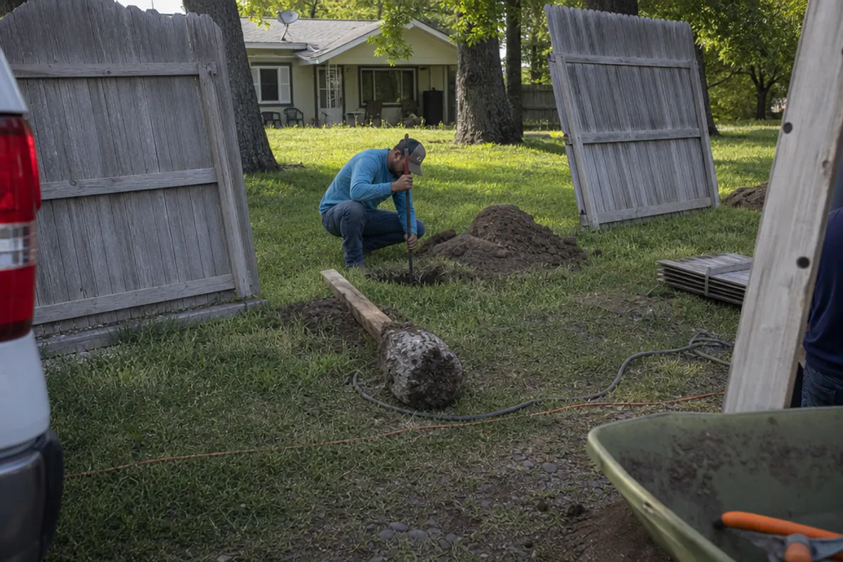 Fence Repair underway on a property in Jerome, ID